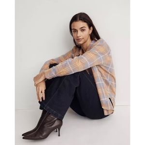 🆕 Madewell Flannel Oversized Boyfriend Shirt in Plaid Dusk Peri